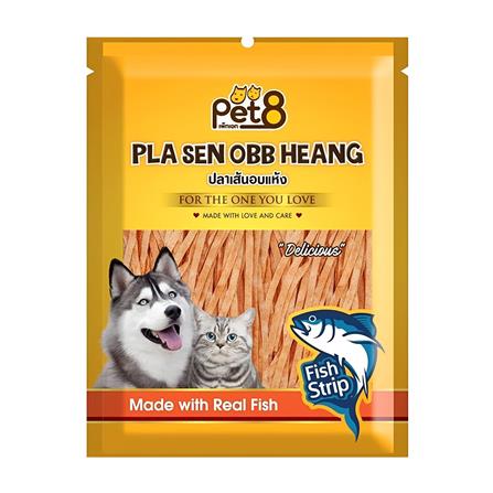 ขนมปลาเส้นสำหรับสุนัขและแมว PET 8 FISH STRIP 150 ก._0
