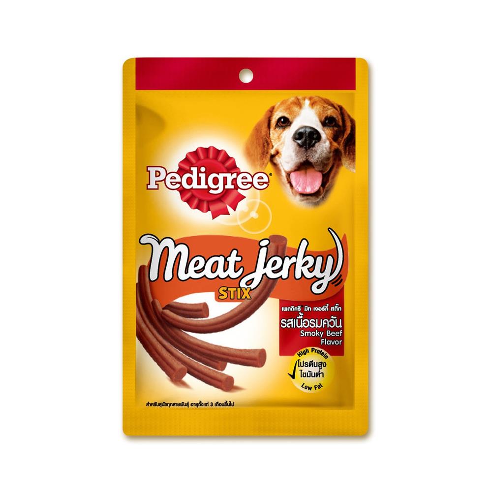 ขนมสุนัข PEDIGREE MEAT JERKY STIX รสเนื้อรมควัน 60 ก.