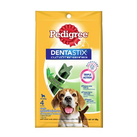 ขนมขัดฟันสุนัข PEDIGREE DENTA STIX 4 STICKS พันธุ์กลาง รสชาเขียว 98 ก._0