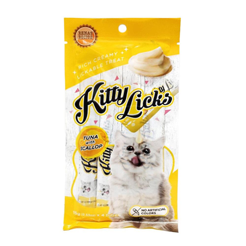 ขนมแมวเลีย KITTY LICKS TUNA WITH SCALLOP แพ็ก 4 ชิ้น