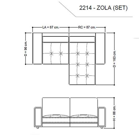 โซฟาเข้ามุม FURDINI ZOLA หนังแท้ผิวสัมผัส สีครีม_5