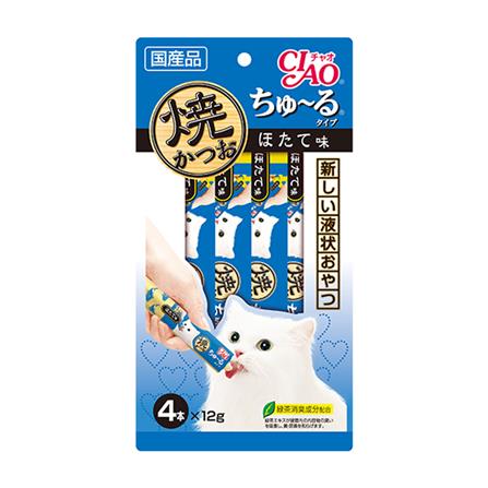 ขนมแมวเลีย CIAO-CHURU TUNA GRILL SHELL FLAVOR แพ็ก 4 ชิ้น_0