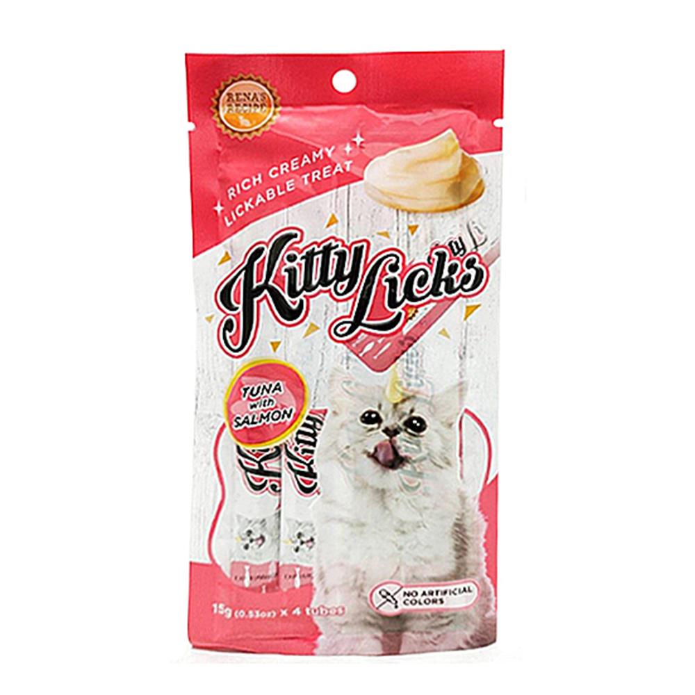 ขนมแมวเลีย KITTY LICKS TUNA WITH SALMON แพ็ก 4 ชิ้น