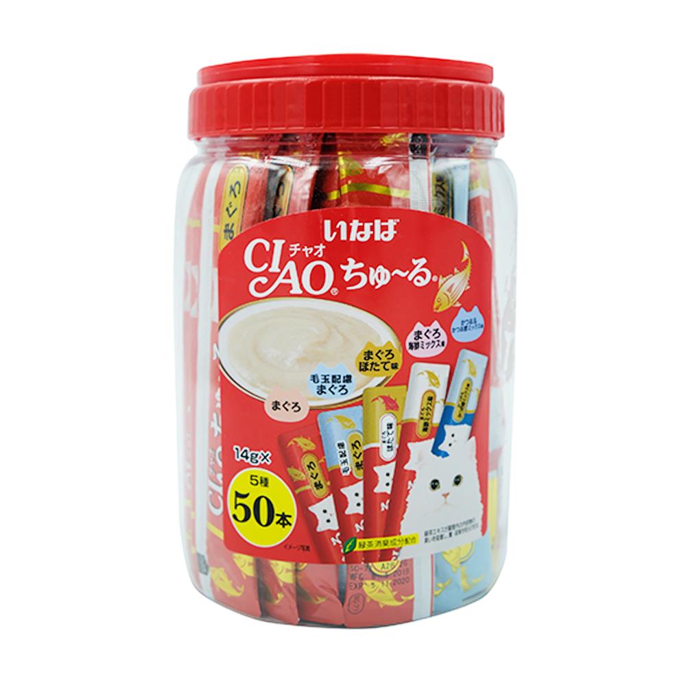 ขนมแมวเลีย CIAO CHURU-MIXED TUNA แพ็ก 50 ชิ้น