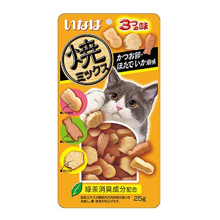 ขนมแมว INABA SOFT BITE MIX (TUNA SASAMI KATSUO AND SCALLOP) WITH SQUID FLAVOUR 25 ก.
