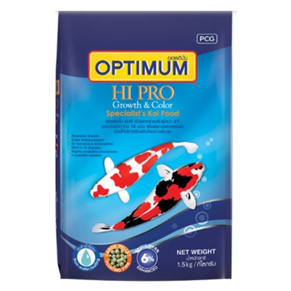 อาหารปลา OPTIMUM HI PRO GROWTH AND COLOR MEDIUM PELLET 1.5 กก.