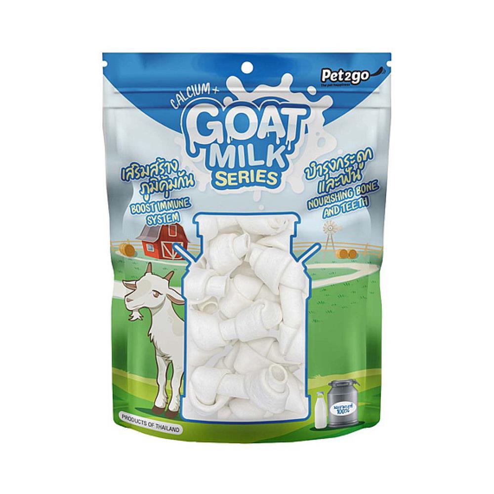 ขนมสุนัข PET2GO มิลกี้โบนนมแพะ 2.5 นิ้ว แพ็ก 20 ชิ้น