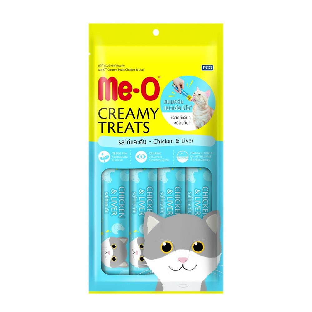 ขนมแมวเลีย MEO CREAMY TREATS รสไก่และตับ 15 ก. (แพ็ก 4 ชิ้น)