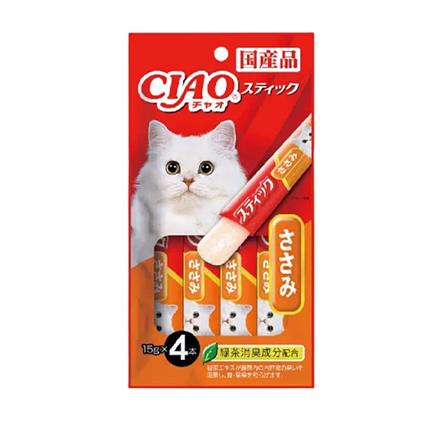 ขนมแมวเลีย CIAO STICK CHICKEN FILLET IN JELLY แพ็ก 4 ซอง