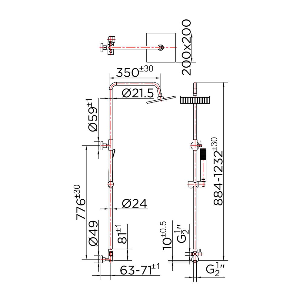 ฝักบัว RAIN SHOWER KARAT FAUCET KRS-003-781-50 สีโครม
