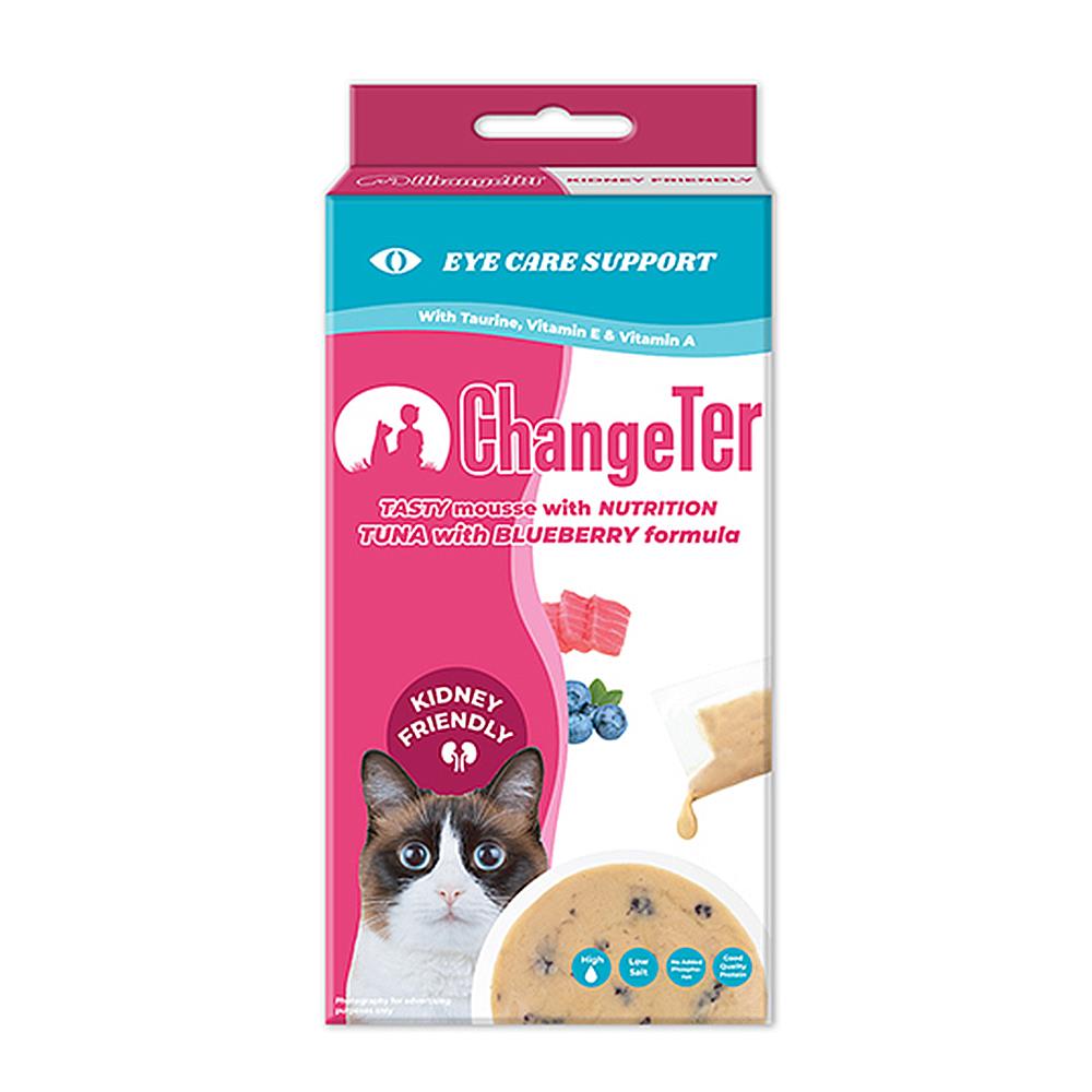 ขนมแมวเลีย CHANGETER TUNA BLUEBERRY IN GRAVY แพ็ก 4 ชิ้น