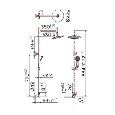 ฝักบัว RAIN SHOWER KARAT FAUCET KRS-003-783-50 สีโครม_1