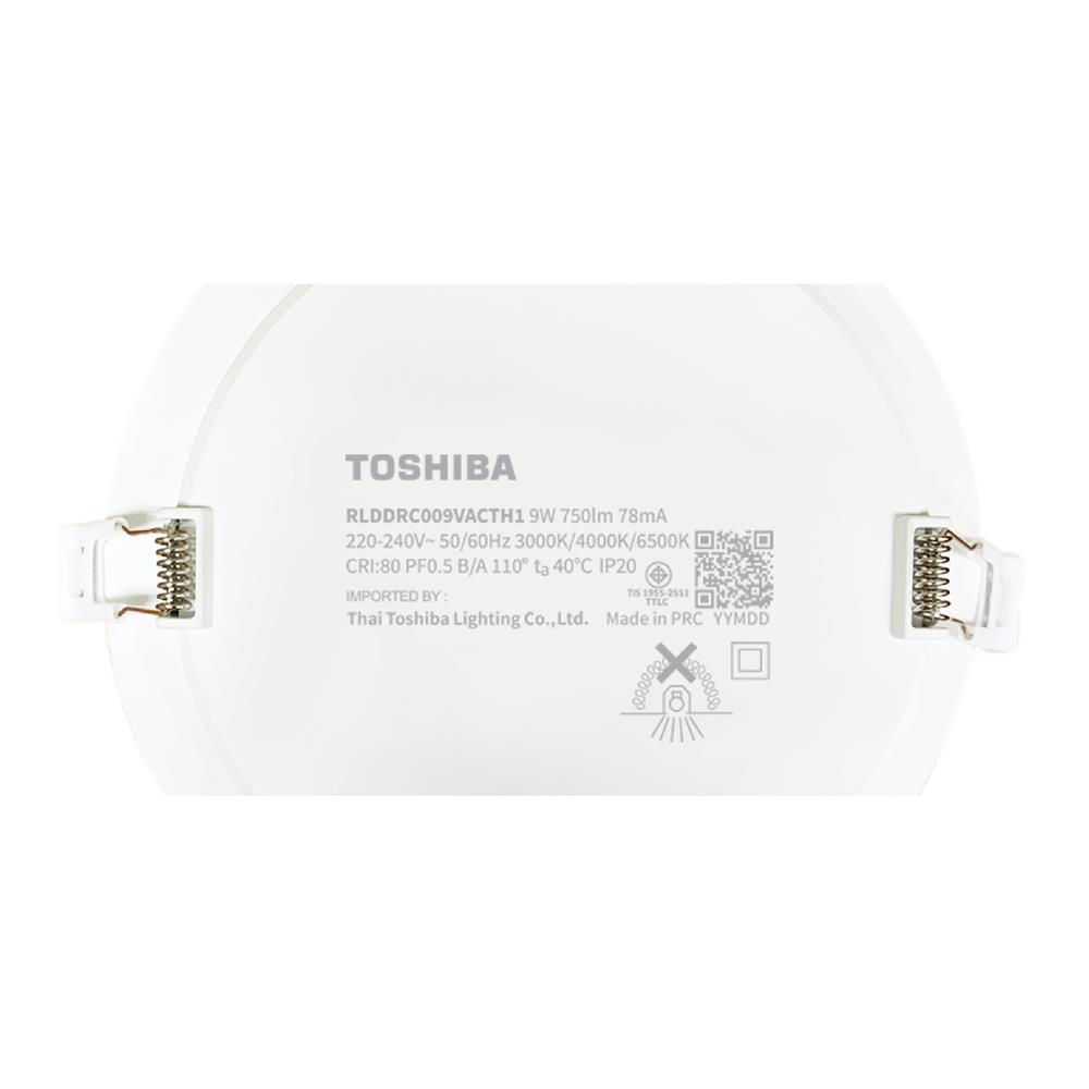 ดาวน์ไลท์ LED TOSHIBA RLDDRC015VACTH1 4 นิ้ว 9 วัตต์ DAYLIGHT/COOL WHITE/WARM WHITE สีขาว