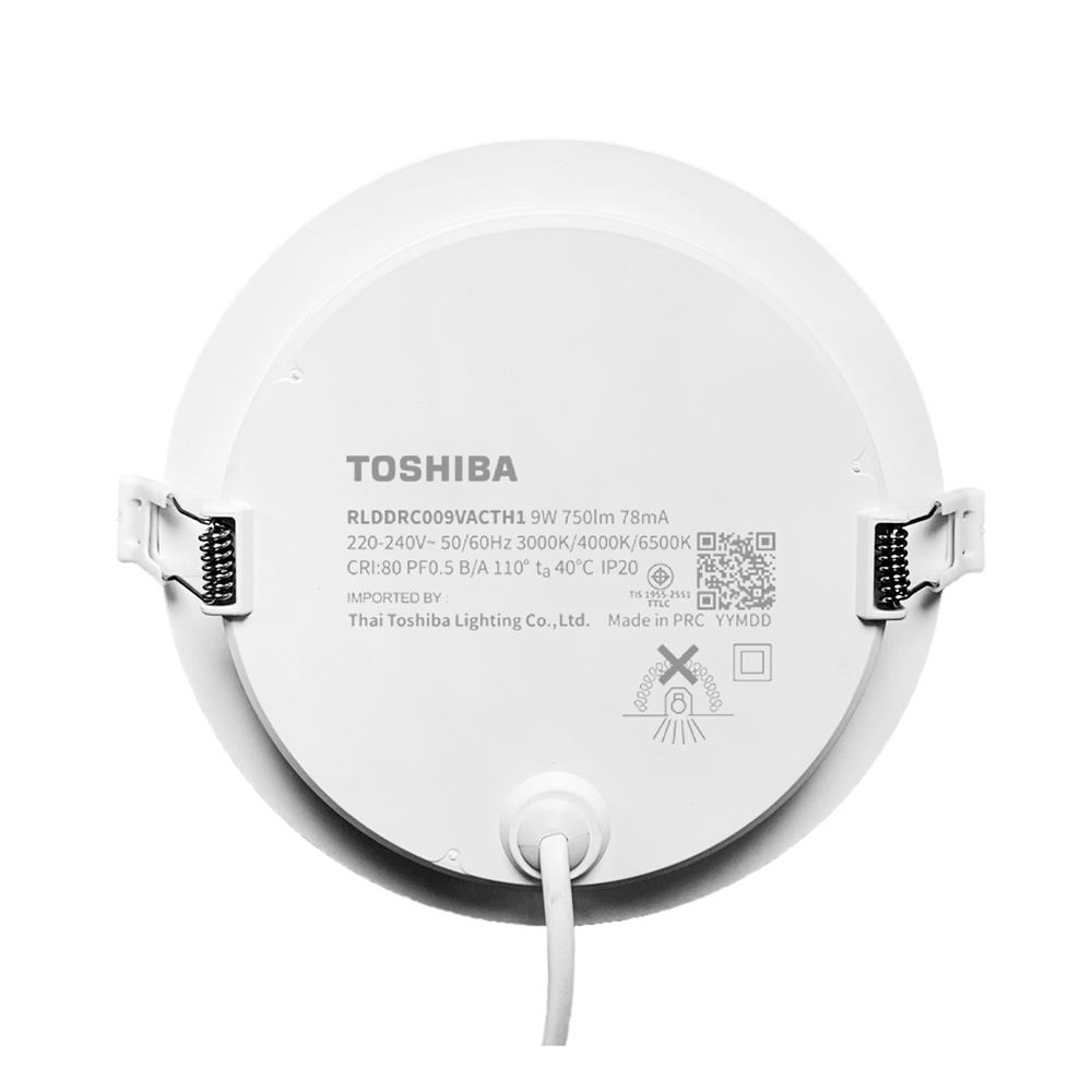 ดาวน์ไลท์ LED TOSHIBA RLDDRC015VACTH1 4 นิ้ว 9 วัตต์ DAYLIGHT/COOL WHITE/WARM WHITE สีขาว