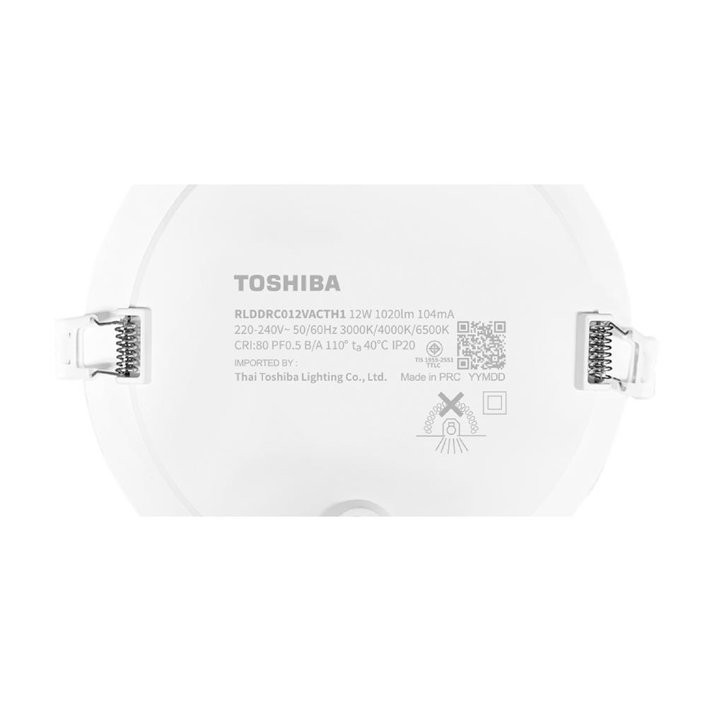 ดาวน์ไลท์ LED TOSHIBA RLDDRC012VACTH1 5 นิ้ว 12 วัตต์ DAYLIGHT/COOL WHITE/WARM WHITE สีขาว