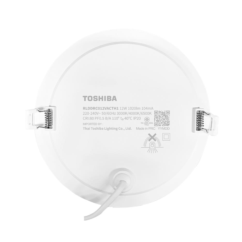 ดาวน์ไลท์ LED TOSHIBA RLDDRC012VACTH1 5 นิ้ว 12 วัตต์ DAYLIGHT/COOL WHITE/WARM WHITE สีขาว