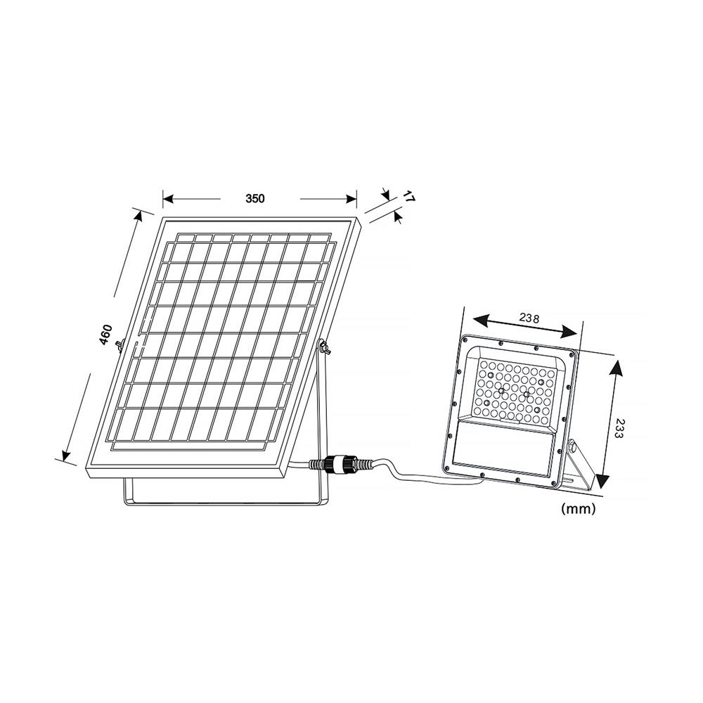 ไฟสปอตไลท์ SOLAR SHINING S-FD100009-1SL 100 วัตต์ เดย์ไลท์/คูลไวท์/วอร์มไวท์ สีเทา