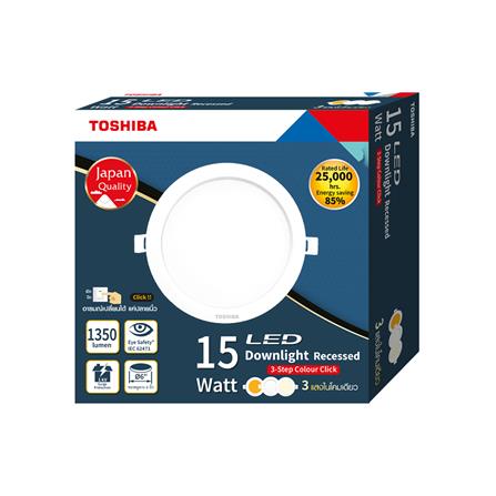 ดาวน์ไลท์ LED TOSHIBA RLDDRC015VACTH1 6 นิ้ว 15 วัตต์ DAYLIGHT/COOL WHITE/WARM WHITE สีขาว_5