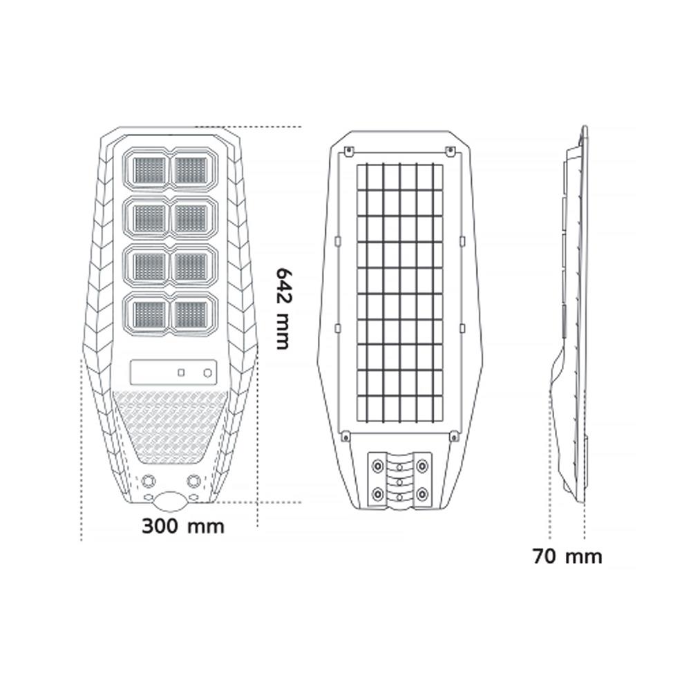 ไฟถนน SOLAR SHINING S-ST20065F-2SL 200 วัตต์ DAYLIGHT สีดำ