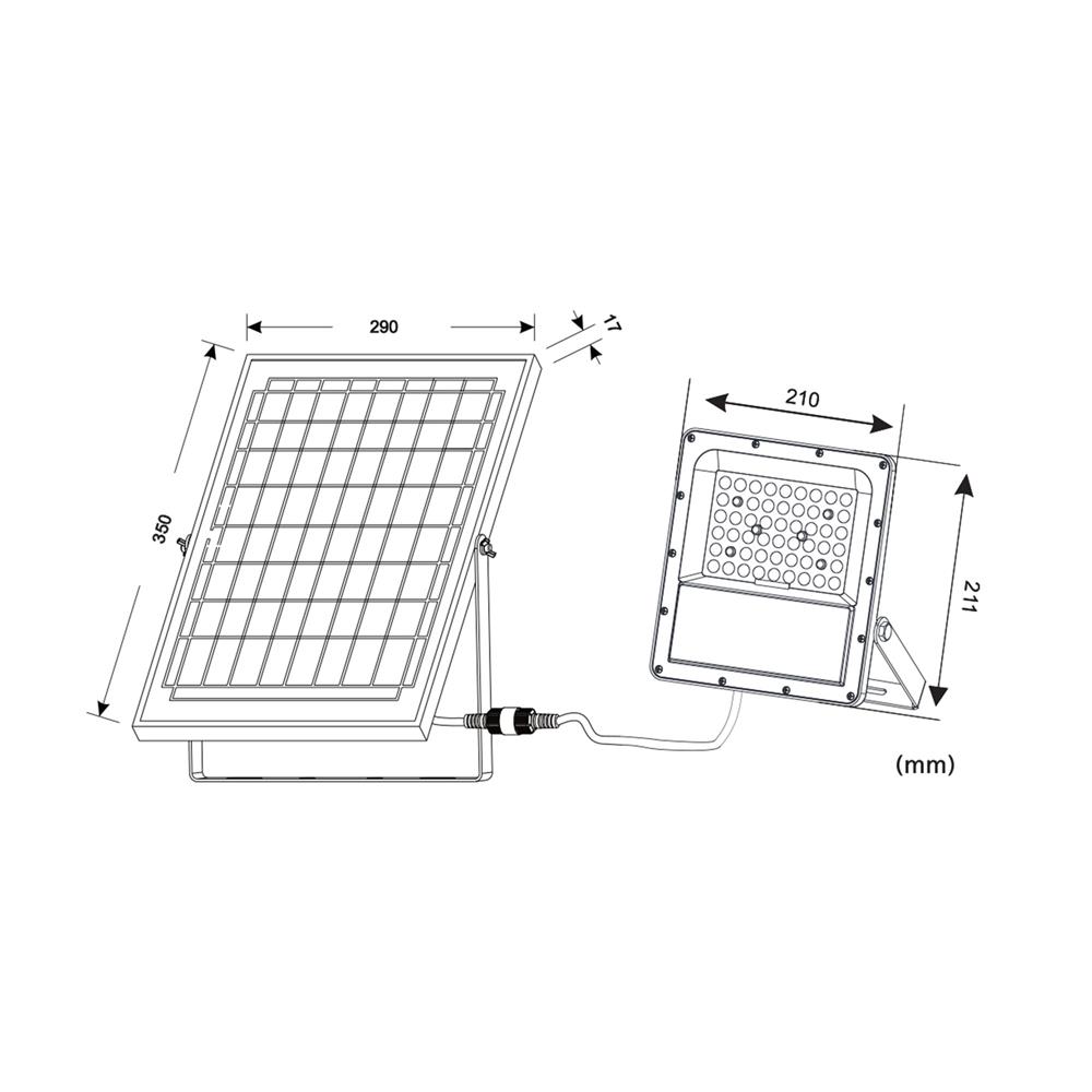 ไฟสปอตไลท์ SOLAR SHINING S-FD050009-1SL 50 วัตต์ เดย์ไลท์/คูลไวท์/วอร์มไวท์ สีเทา