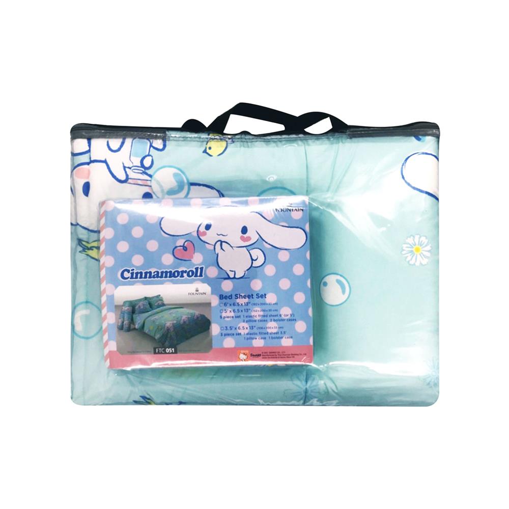 ชุดผ้าปูที่นอน 6 ฟุต 6 ชิ้น FOUNTAIN CINNAMOROLL 70209-FTC051
