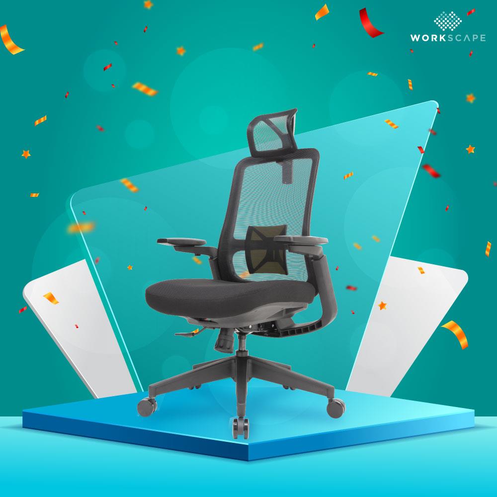 D.I.Y. เก้าอี้สุขภาพ WORKSCAPE LIBRA LITE WCH-00003 สีดำ