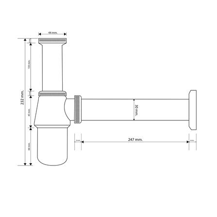 ท่อน้ำทิ้งอ่างล้างหน้ากระปุก WSP PW-09 25 ซม._3