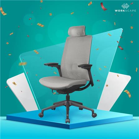 D.I.Y. เก้าอี้สุขภาพ WORKSCAPE MENSA WCH-00004 สีเทาเข้ม_8