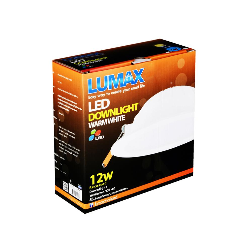 ดาวน์ไลท์ LED LUMAX 20-A0642 5.9 นิ้ว 12 วัตต์ WARM WHITE สีขาว