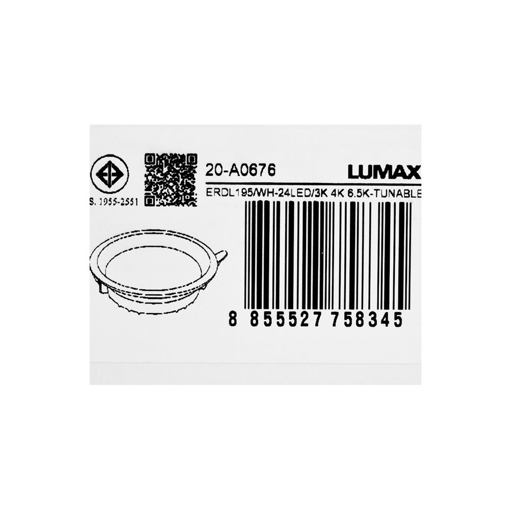 ดาวน์ไลท์ LED LUMAX 20-A0676 8.6 นิ้ว 24 วัตต์ DAYLIGHT/COOL WHITE/WARM WHITE สีขาว