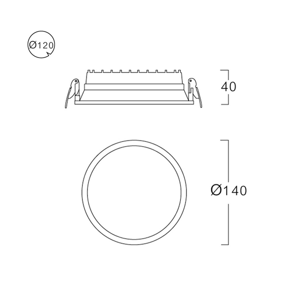 ดาวน์ไลท์ LED LUMAX 20-A0674 5.5 นิ้ว 12 วัตต์ DAYLIGHT/COOL WHITE/WARM WHITE สีขาว