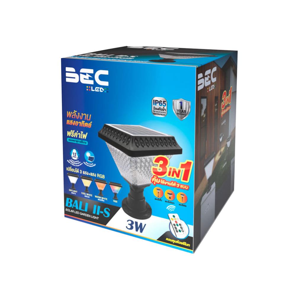 ไฟจัดสวน SOLAR BEC BALI-S 3 วัตต์ RGB สีดำ