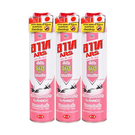 สเปรย์กำจัดยุง ARS เจ็ทพิงค์ 600 มล.ไร้สารแต่งกลิ่น แพ็ก 3 ชิ้น