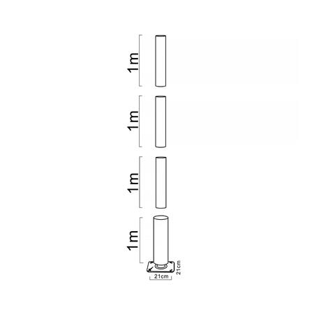 เสาไฟ SOLAR LUMAX 58-00300 4 เมตร สีดำ_5