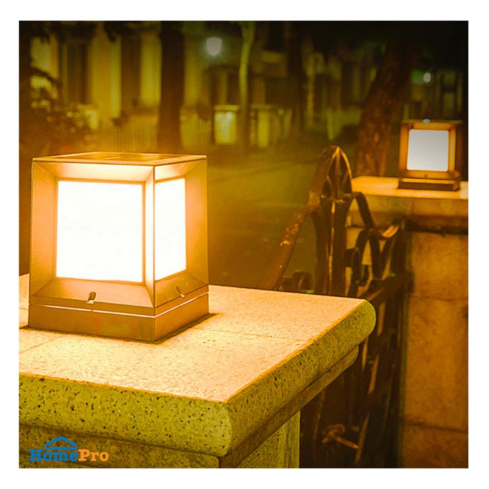 ไฟหัวเสา SOLAR LUMAX 54-L0029 12 วัตต์ DAYLIGHT/WARM WHITE สีดำ