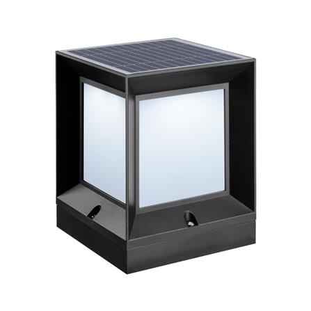 ไฟหัวเสา SOLAR LUMAX 54-L0029 12 วัตต์ DAYLIGHT/WARM WHITE สีดำ_0