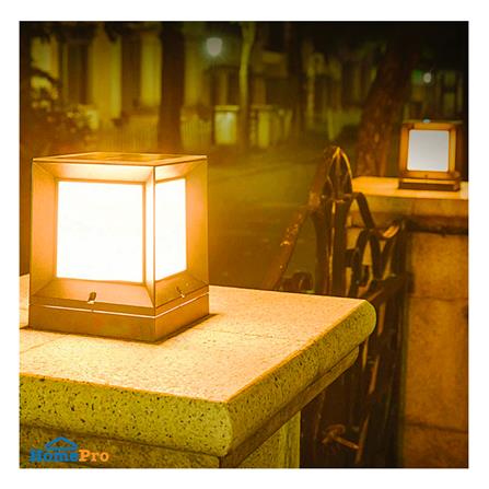 ไฟหัวเสา SOLAR LUMAX 54-L0029 12 วัตต์ DAYLIGHT/WARM WHITE สีดำ_4