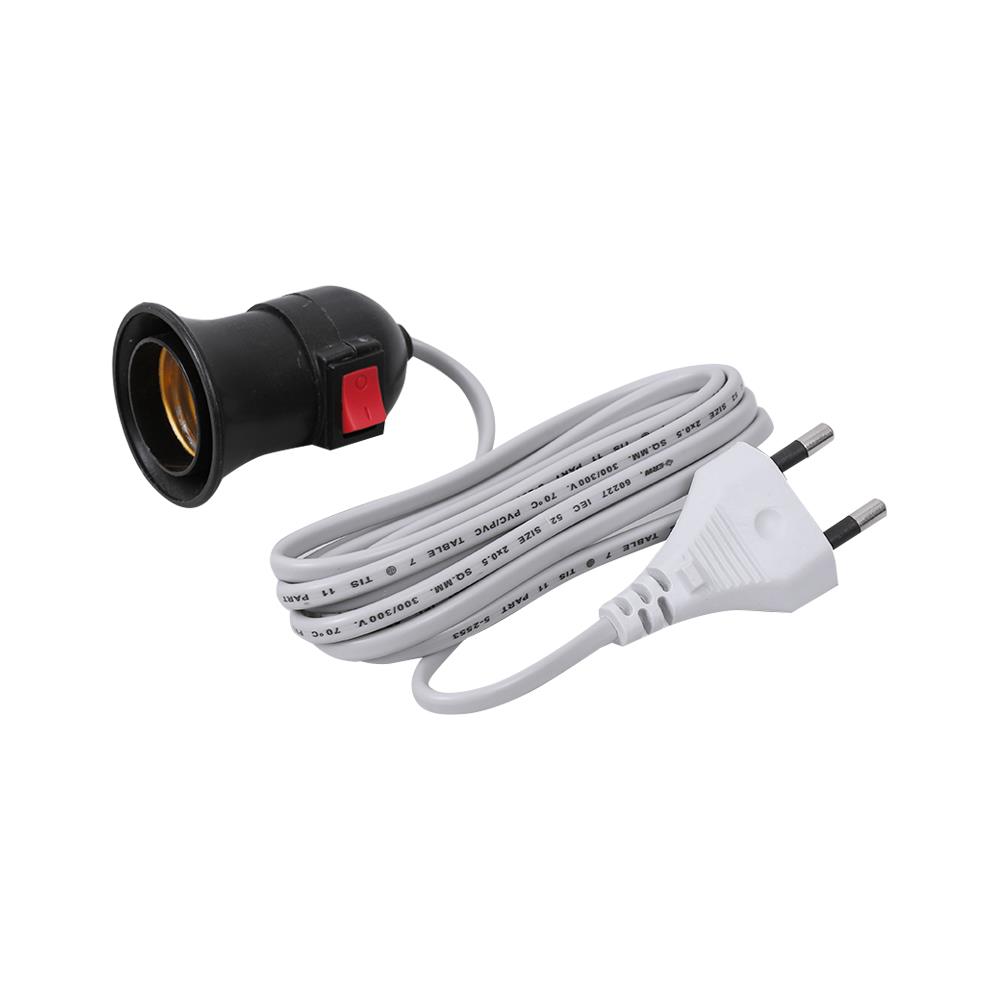 ขั้วหลอดมีสวิตซ์พร้อมสายไฟ PACO 2 ม.