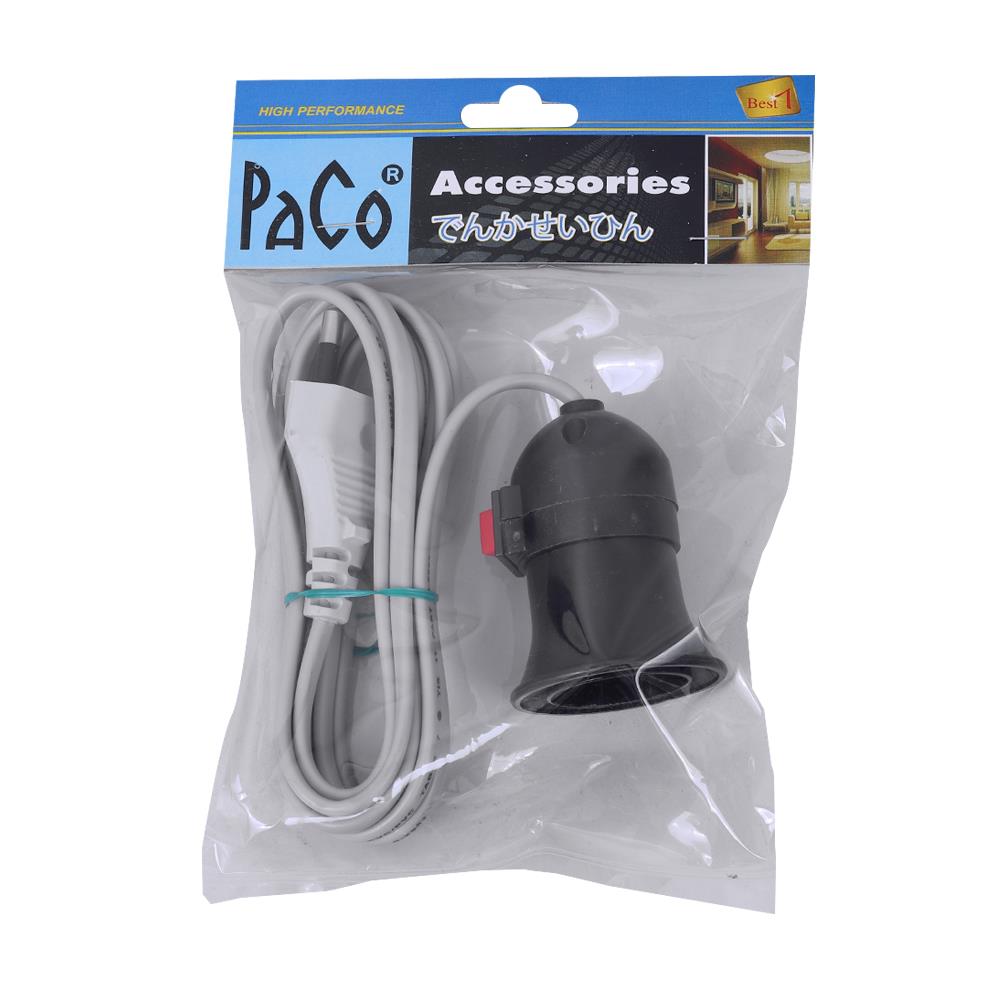 ขั้วหลอดมีสวิตซ์พร้อมสายไฟ PACO 2 ม.