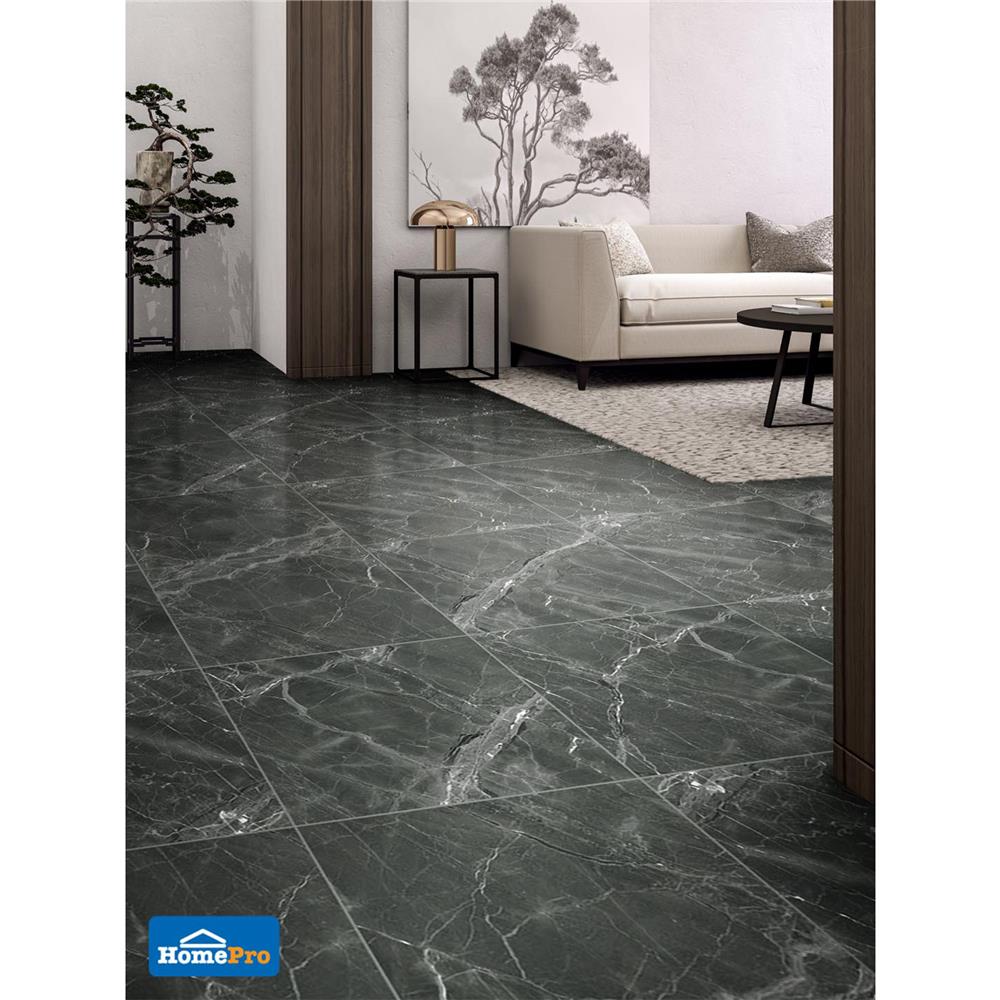 กระเบื้องพื้น 60x60 ซม. TARA มินจุน ดาร์กเกรย์ 1.44M2