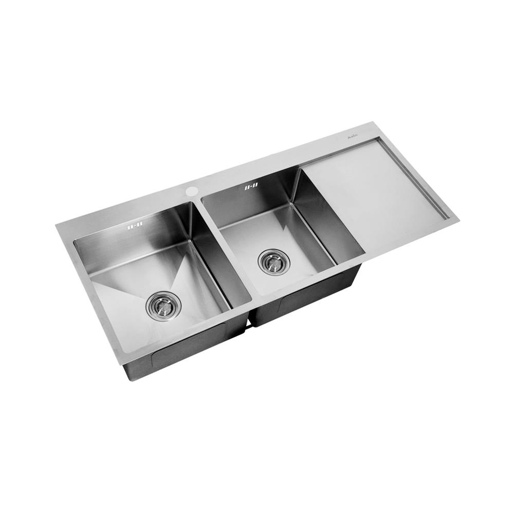 ซิงค์ฝัง 2 หลุม 1 ที่พัก AXIA TRITON 12050 สีเงิน