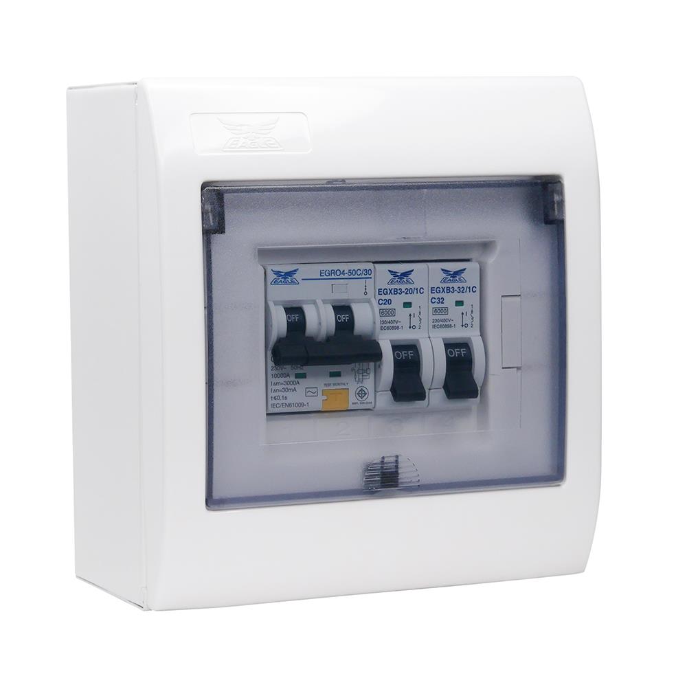 ชุดตู้คอนซูมเมอร์ยูนิต 2 ช่อง 50 แอมป์ พร้อมกันดูด RCBO EAGEL