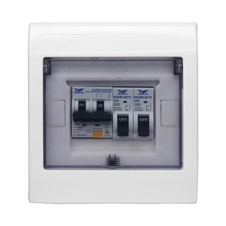 ชุดตู้คอนซูมเมอร์ยูนิต 2 ช่อง 50 แอมป์ พร้อมกันดูด RCBO EAGEL