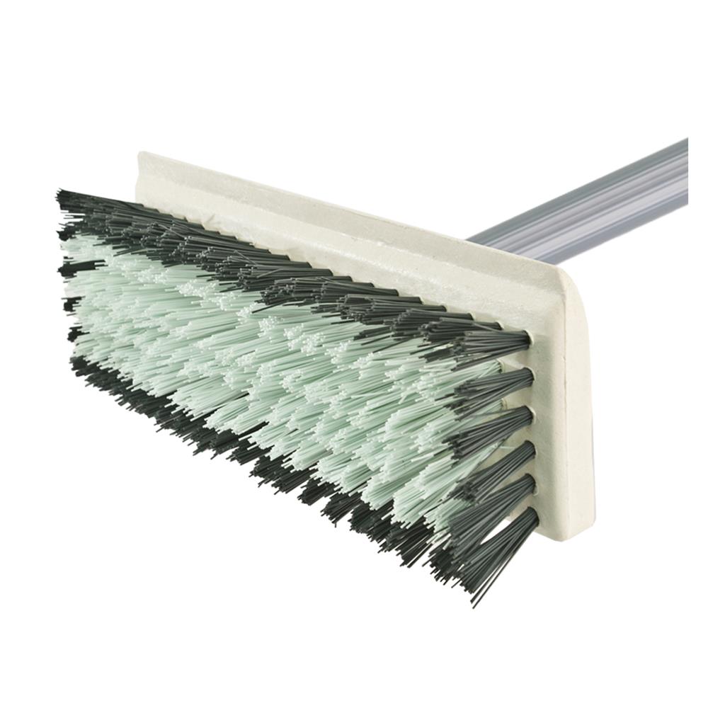 แปรงไนลอนขัดพื้นด้ามยาว BE MAN EXTRA สีเทา/ขาว