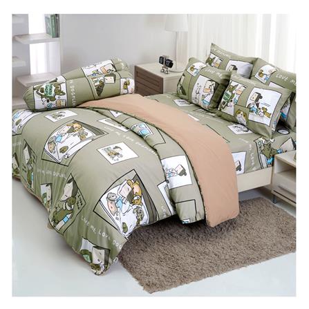 ชุดผ้าปูที่นอน 6 ฟุต 5 ชิ้น TULIP หมาจ๋า 60012-DLC111