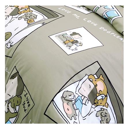 ชุดผ้าปูที่นอน 6 ฟุต 5 ชิ้น TULIP หมาจ๋า 60012-DLC111_1