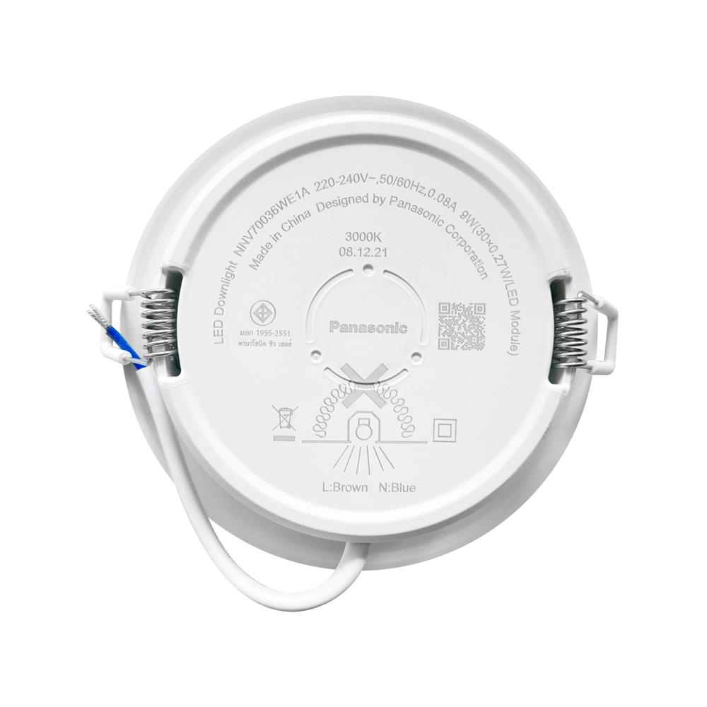 ดาวน์ไลท์ LED PANASONIC NNV70036WE1A 4 นิ้ว 9 วัตต์ WARM WHITE สีขาว