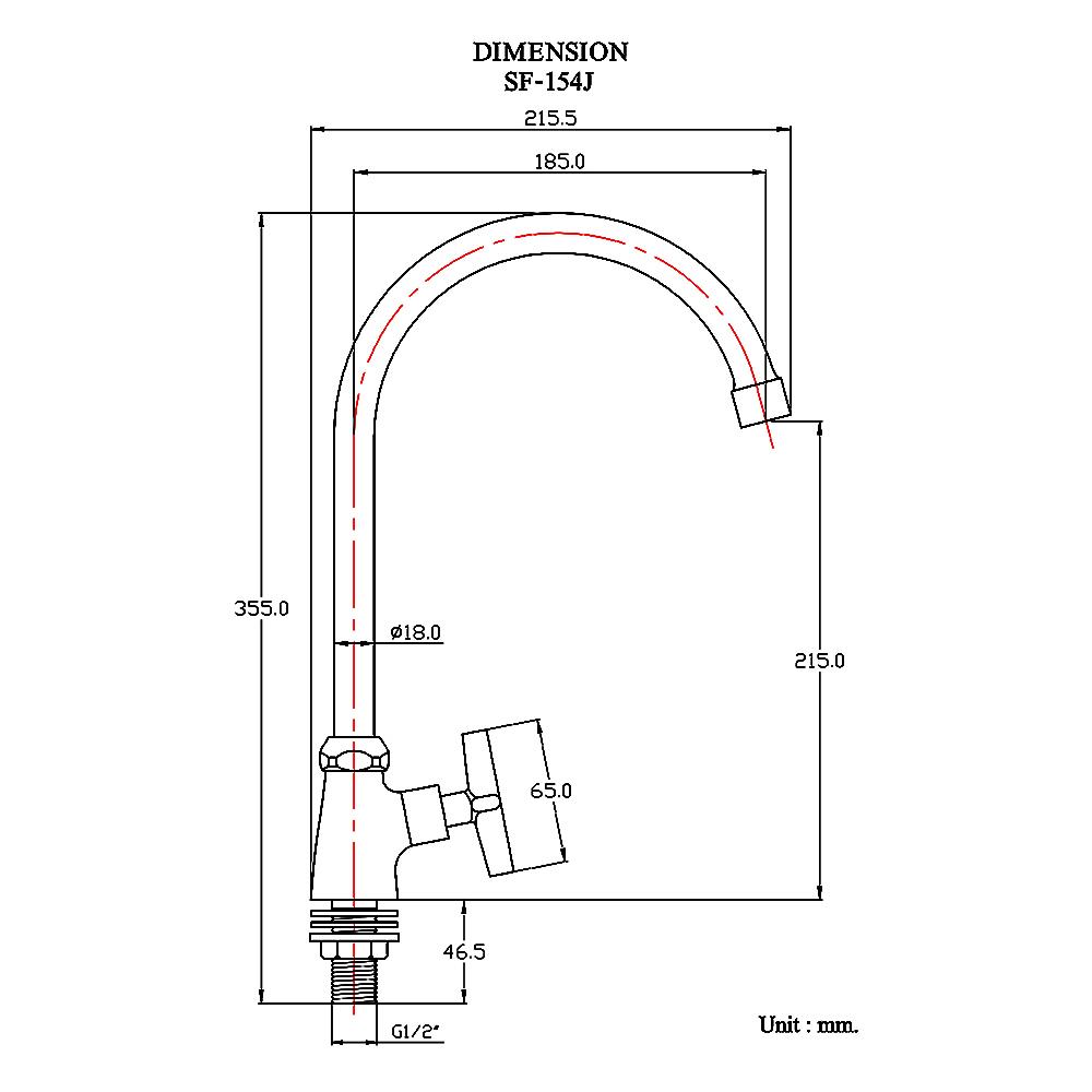 ก๊อกซิงค์เดี่ยวเคาน์เตอร์ HANG SF-154J