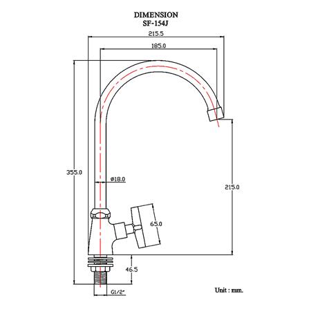 ก๊อกซิงค์เดี่ยวเคาน์เตอร์ HANG SF-154J_2