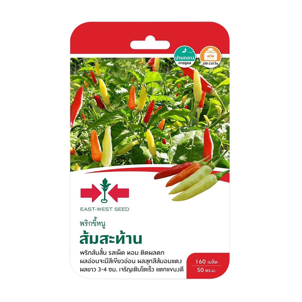 เมล็ดพันธุ์พริกขี้หนู ส้มสะท้าน ตราศรแดง